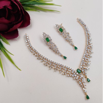 Dazzling Elegance American Diamond Necklace Set 